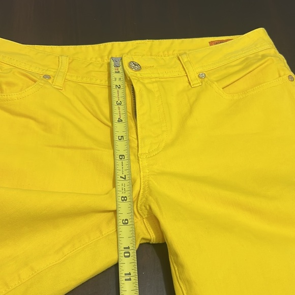 Tory Burch Cropped Slim Boot Stretch Jeans Yellow Size 30 - Picture 6 of 14